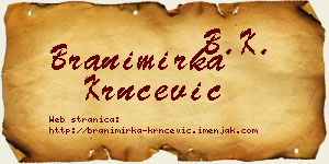 Branimirka Krnčević vizit kartica